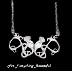 Scotland Thistle Floral Emblem Design Sterling Silver Necklace  