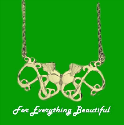 Image 0 of Scotland Thistle Floral Emblem Design 9K Yellow Gold Necklace  