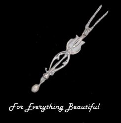 Art Nouveau Tulip with Pearl Design Sterling Silver Pendant