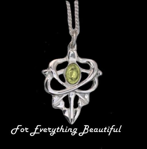 Image 0 of Art Nouveau Leaf Citrine Design Sterling Silver Pendant