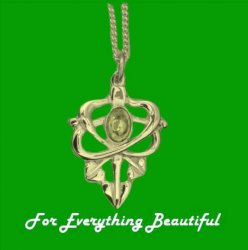 Art Nouveau Leaf Citrine Design 9K Yellow Gold Pendant