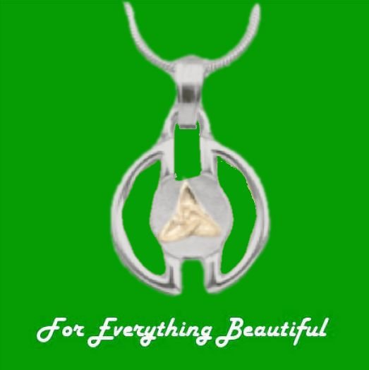 Image 0 of Voar Circular Celtic Trinity Knot Yellow Gold Motif 9K White Gold Pendant