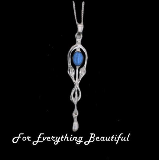 Image 0 of Art Nouveau Labradorite Pearl Drop Sterling Silver Pendant