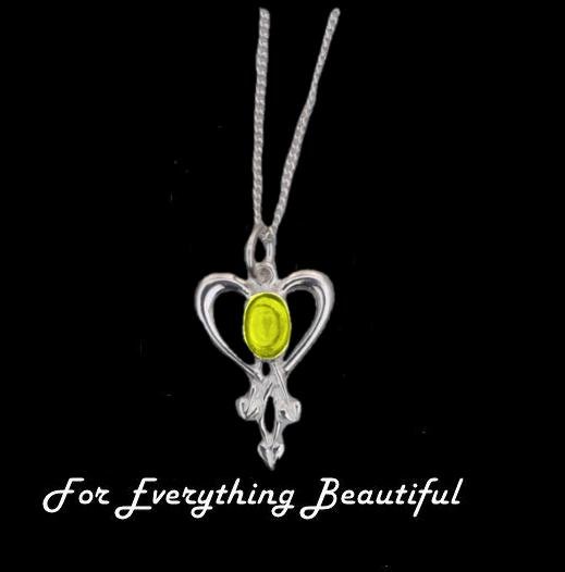 Image 0 of Art Nouveau Citrine Heart Sterling Silver Pendant