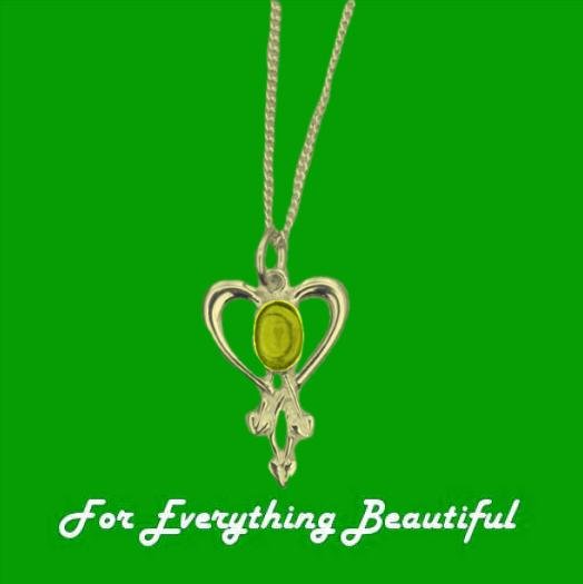 Image 0 of Art Nouveau Citrine Heart 9K Yellow Gold Pendant