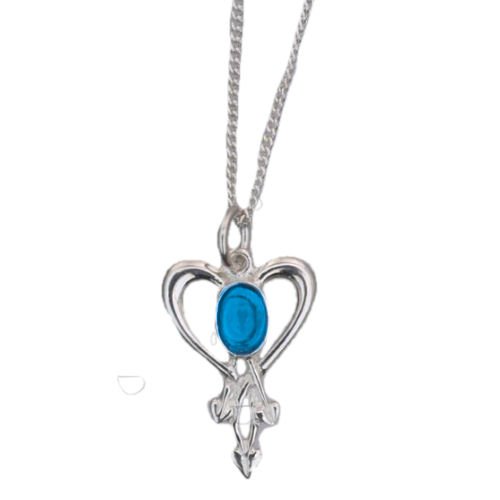 Image 1 of Art Nouveau Labradorite Heart Sterling Silver Pendant