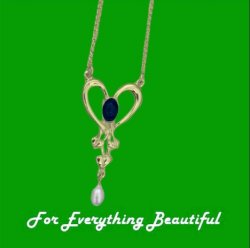 Art Nouveau Lapis Lazuli Heart Pearl Sterling Silver Pendant