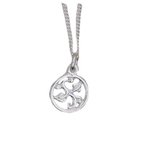 Image 1 of Art Nouveau Nature Design Small Sterling Silver Pendant