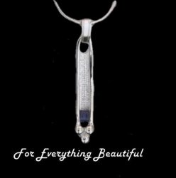 Art Deco Rectangular Amethyst Sterling Silver Pendant