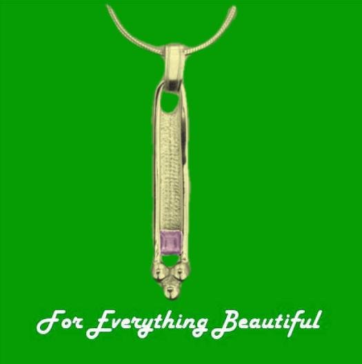 Image 0 of Art Deco Rectangular Pink Tourmaline 9K Yellow Gold Pendant