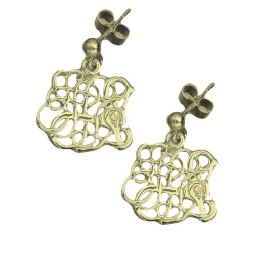 Image 1 of Anglian Zoomorphic Beast 9K Yellow Gold Drop Earrings