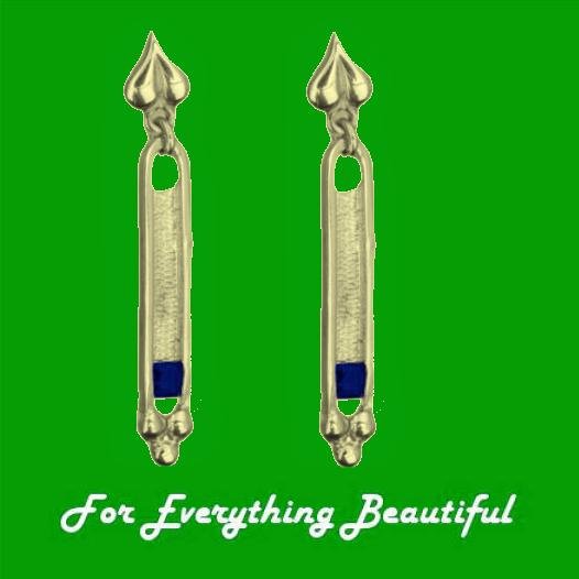 Image 0 of Art Deco Design Iolite 9K Yellow Gold Drop Earrings