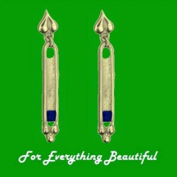 Art Deco Design Iolite 9K Yellow Gold Drop Earrings