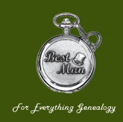 Best Man Themed Pewter Motif Chrome Pocket Watch