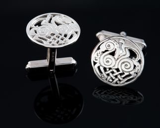 Image 2 of Sleipnir Horse Norse Design Mens Sterling Silver Cufflinks