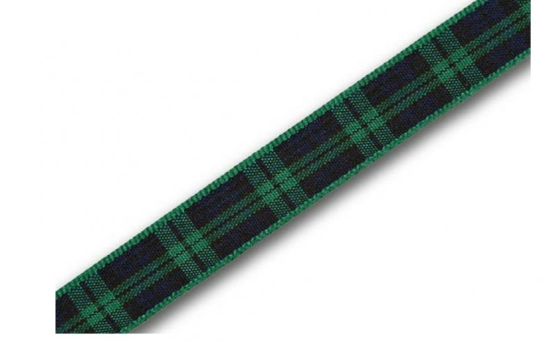 Image 1 of Black Watch Modern Plaid Polyester Fabric Tartan Ribbon 7mm x 100 metres