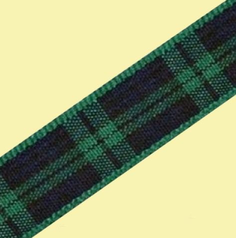 Image 0 of Black Watch Modern Plaid Polyester Fabric Tartan Ribbon 10mm x 25 metres