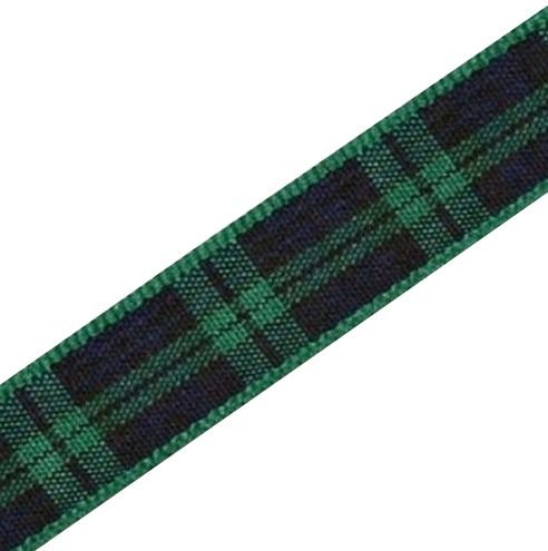 Image 1 of Black Watch Modern Plaid Polyester Fabric Tartan Ribbon 10mm x 25 metres