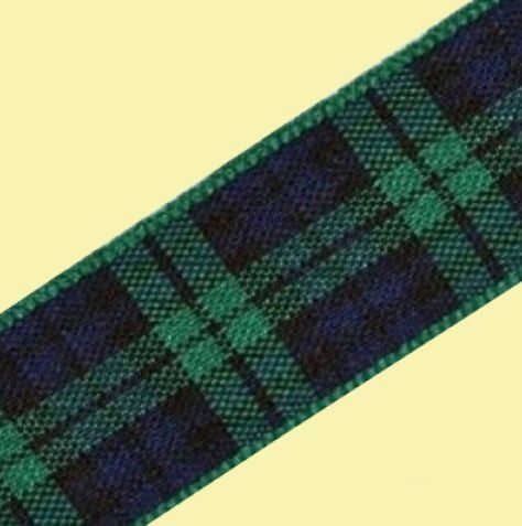 Image 0 of Black Watch Modern Plaid Polyester Fabric Tartan Ribbon 16mm x 25 metres