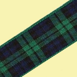 Black Watch Modern Plaid Polyester Fabric Tartan Ribbon 16mm x 25 metres