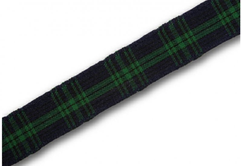 Image 1 of Black Watch Modern Plaid Polyester Fabric Tartan Ribbon 12mm x 50 metres