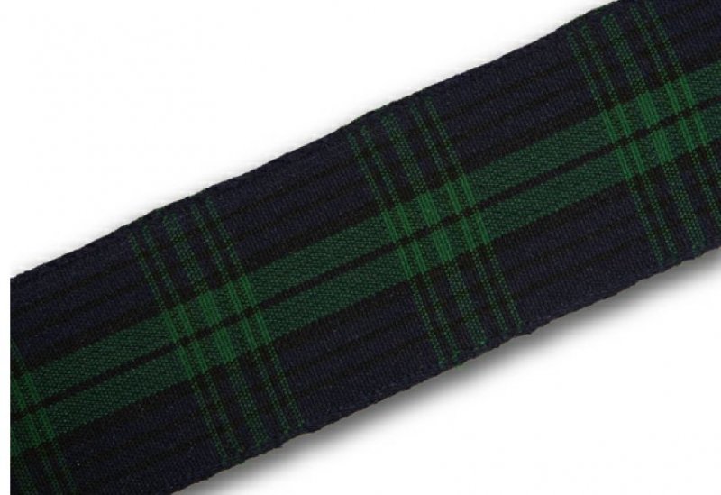 Image 1 of Black Watch Modern Plaid Polyester Fabric Tartan Ribbon 24mm x 50 metres