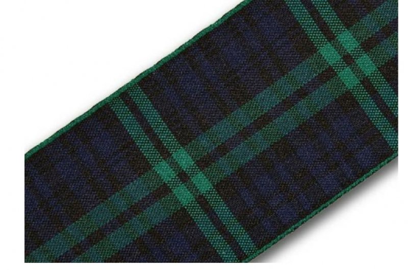 Image 1 of Black Watch Modern Plaid Polyester Fabric Tartan Ribbon 38mm x 50 metres