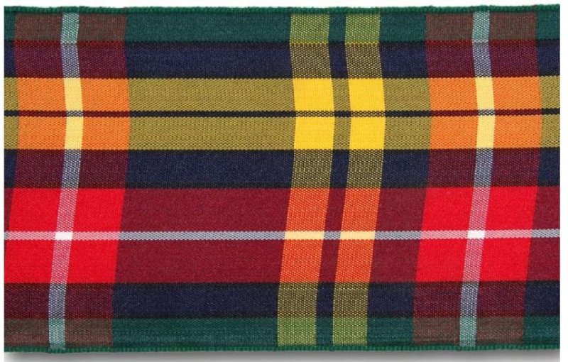 Image 1 of Buchanan Modern Plaid Polyester Fabric Tartan Ribbon 70mm x 25 metres