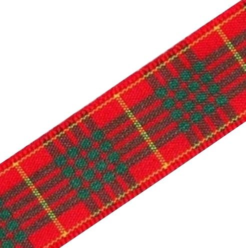 Image 1 of Cameron Modern Plaid Polyester Fabric Tartan Ribbon 16mm x 25 metres