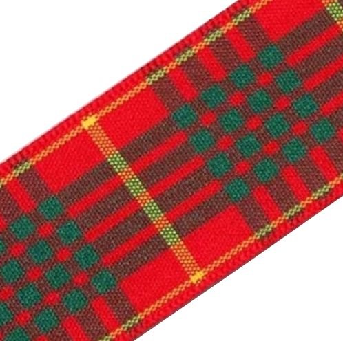 Image 1 of Cameron Modern Plaid Polyester Fabric Tartan Ribbon 25mm x 25 metres