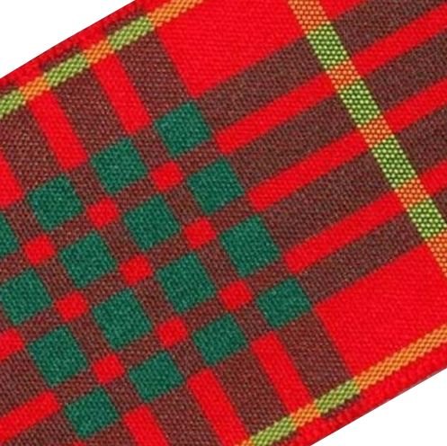 Image 1 of Cameron Modern Plaid Polyester Fabric Tartan Ribbon 40mm x 25 metres