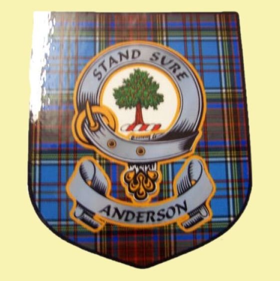 Image 0 of Anderson Clan Tartan Clan Anderson Badge Shield Decal Sticker Set of 3