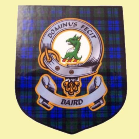 Image 0 of Baird Clan Tartan Clan Baird Badge Shield Decal Sticker Set of 3