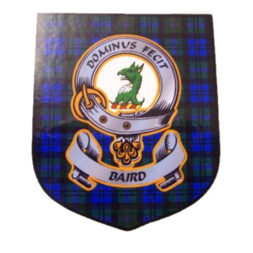 Image 1 of Baird Clan Tartan Clan Baird Badge Shield Decal Sticker Set of 3