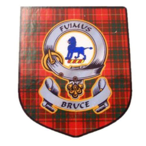 Image 1 of Bruce Clan Tartan Clan Bruce Badge Shield Decal Sticker 