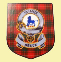 Bruce Clan Tartan Clan Bruce Badge Shield Decal Sticker 