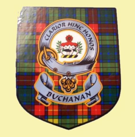 Image 0 of Buchanan Clan Tartan Clan Buchanan Badge Shield Decal Sticker Set of 3