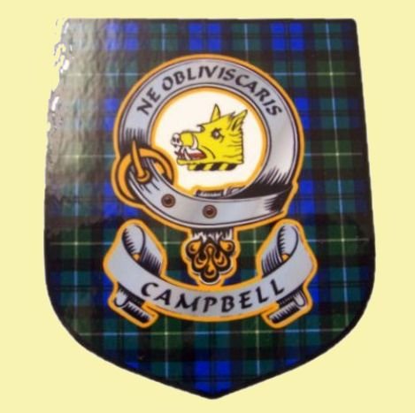 Image 0 of Campbell Clan Tartan Clan Campbell Badge Shield Decal Sticker Set of 3 