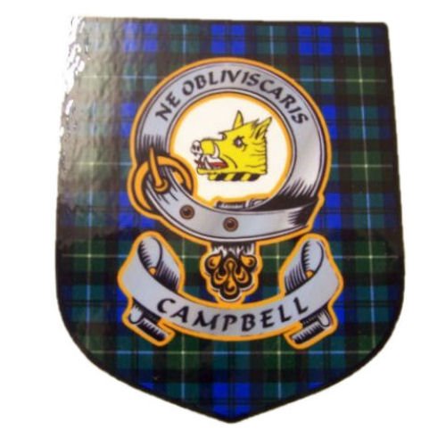 Image 1 of Campbell Clan Tartan Clan Campbell Badge Shield Decal Sticker 