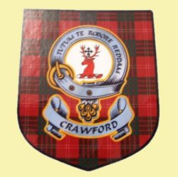 Crawford Clan Tartan Clan Crawford Badge Shield Decal Sticker 