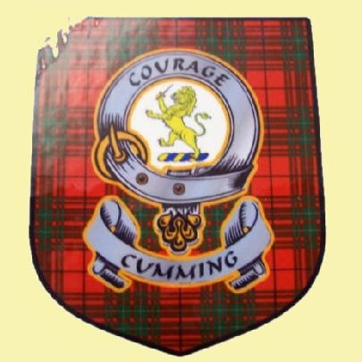 Image 0 of Cumming Clan Tartan Clan Cumming Badge Shield Decal Sticker Set of 3