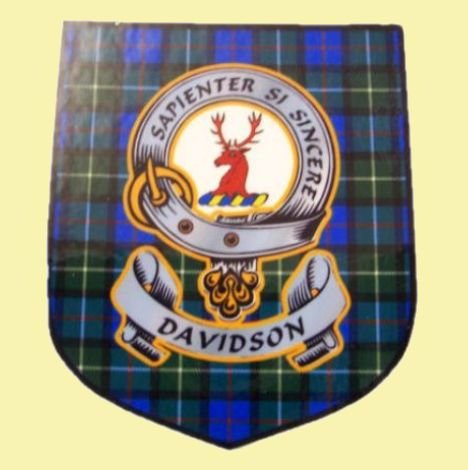 Image 0 of Davidson Clan Tartan Clan Davidson Badge Shield Decal Sticker 