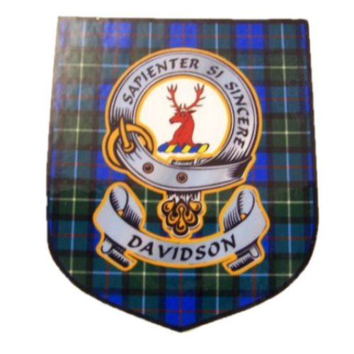 Image 1 of Davidson Clan Tartan Clan Davidson Badge Shield Decal Sticker 