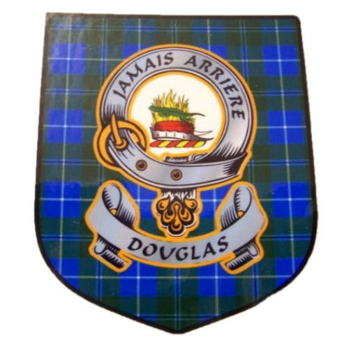 Image 1 of Douglas Clan Tartan Clan Douglas Badge Shield Decal Sticker Set of 3
