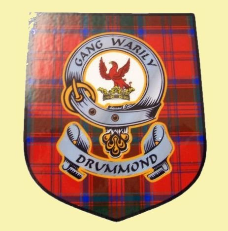 Image 0 of Drummond Clan Tartan Clan Drummond Badge Shield Decal Sticker 