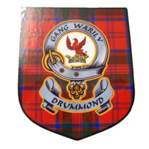 Image 1 of Drummond Clan Tartan Clan Drummond Badge Shield Decal Sticker Set of 3