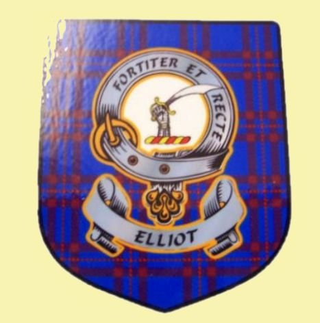 Image 0 of Elliot Clan Tartan Clan Elliot Badge Shield Decal Sticker Set of 3