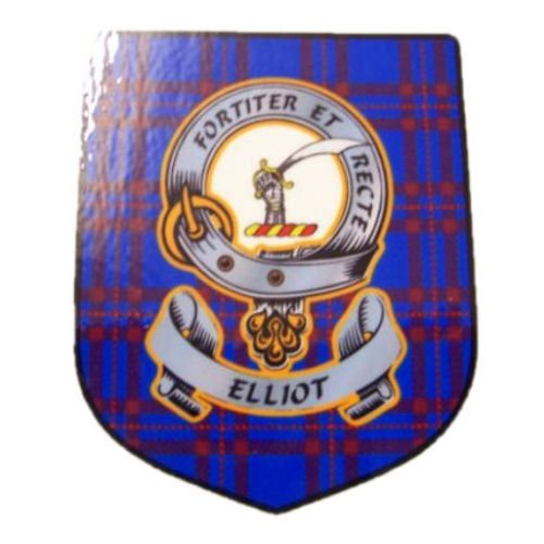 Image 1 of Elliot Clan Tartan Clan Elliot Badge Shield Decal Sticker Set of 3