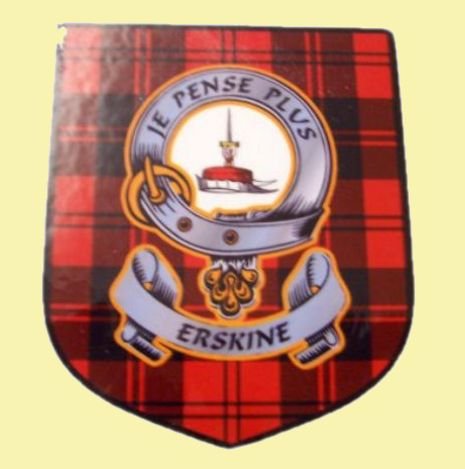 Image 0 of Erskine Clan Tartan Clan Erskine Badge Shield Decal Sticker Set of 3