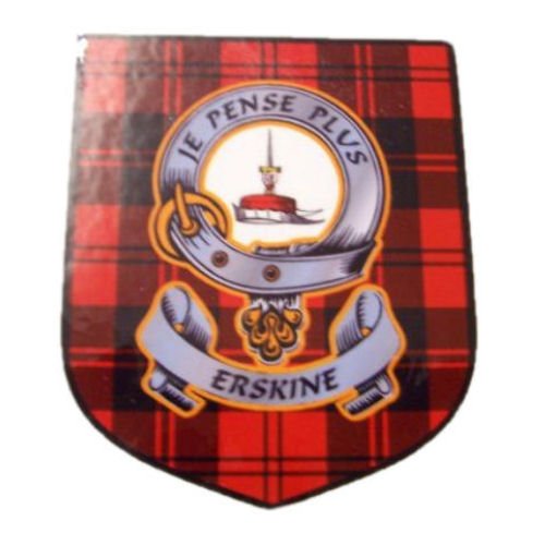 Image 1 of Erskine Clan Tartan Clan Erskine Badge Shield Decal Sticker Set of 3